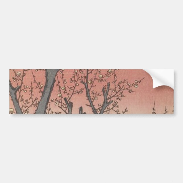 Tree Blossoms Plum Garden Japanese Bumper Sticker (Front)