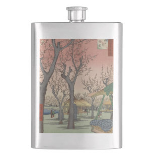 Tree Blossoms Plum Garden Japanese Hip Flask