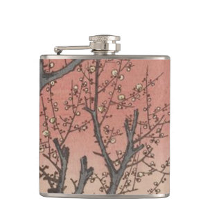Tree Blossoms Plum Garden Japanese Hip Flask