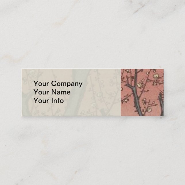 Tree Blossoms Plum Garden Japanese Mini Business Card (Front)