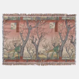 Tree Blossoms Plum Garden Japanese Throw Blanket