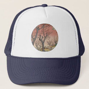 Tree Blossoms Plum Garden Japanese Woodblock Trucker Hat