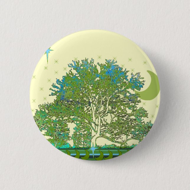 Tree Blues 2 Inch Round Button (Front)