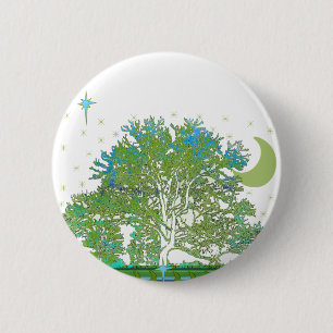 Tree Blues 2 Inch Round Button