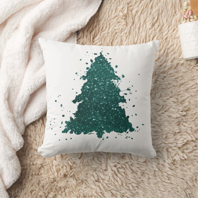 Tree Bold Decor | Emerald Kelly Green Christmas Throw Pillow (Blanket)