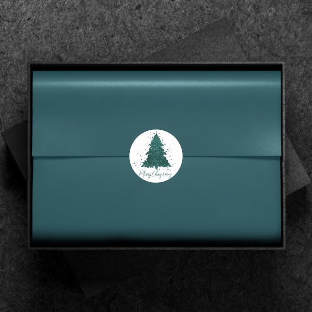 Tree Bold Party | Vibrant Emerald Green Custom Classic Round Sticker (Creator Uploaded)