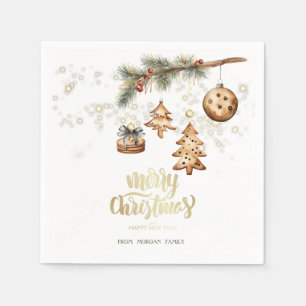 Tree Branch,Ornaments,Stars Napkin