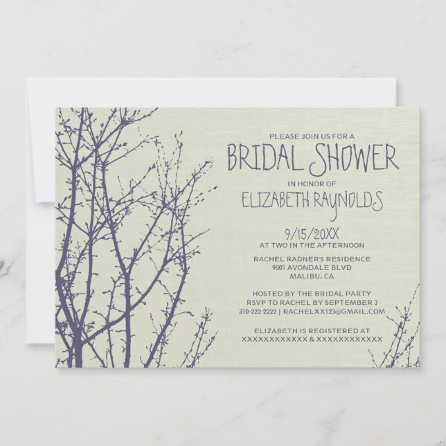 Tree Branches Bridal Shower Invitations (Front)