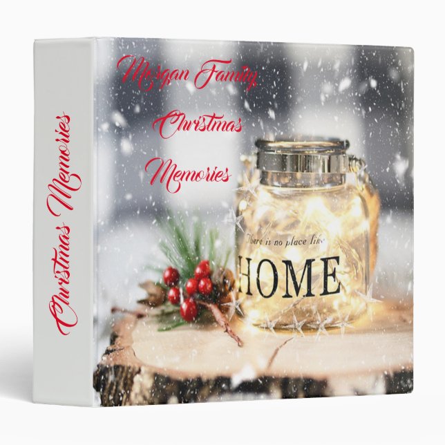 Tree Branches,Holly Berries,Candle Holiday Binder (Front/Spine)