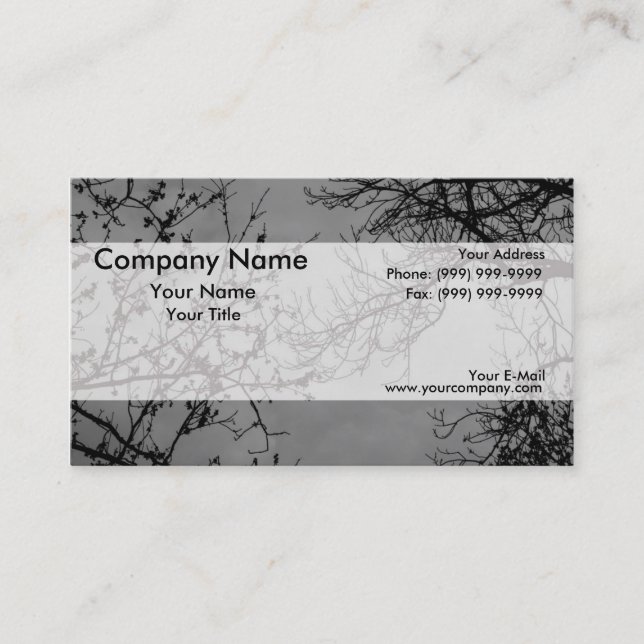 Tree branches on a dark sky. business card (Front)