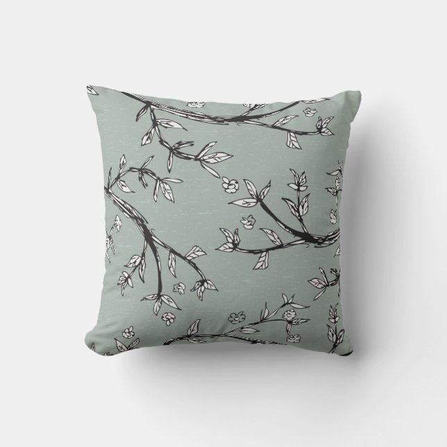 tree branches throw pillow (Front)