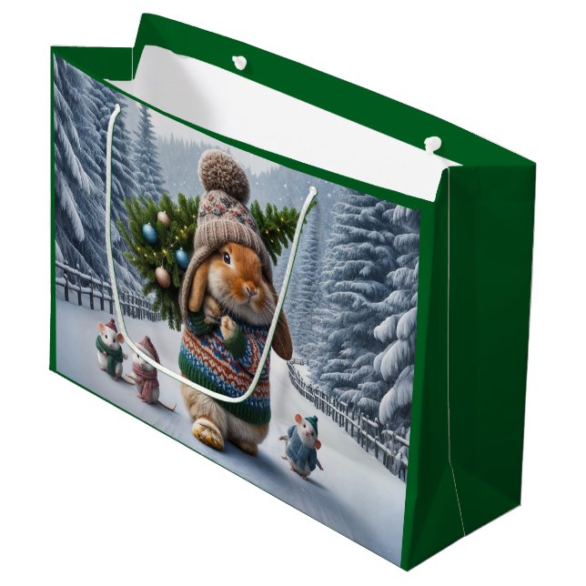 Tree Bunny Gift Bag (Front Angled)