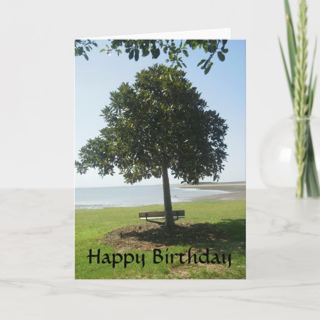 Tree by the Sea Birthday Card (Front)