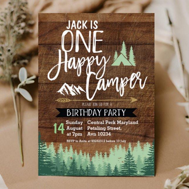 Tree Camper Birthday Invitation Camping Party (Creator Uploaded)