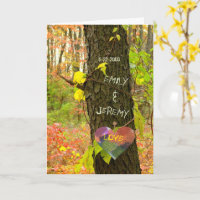 TREE "CARVED" WITH YOUR OWN NAMES/ANNIVERSARY