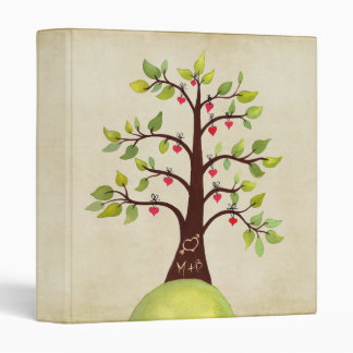 Tree Carving Love Heart + Initials Wedding Binder
