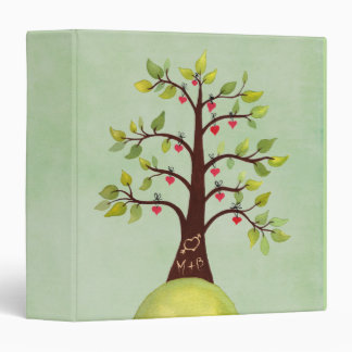 Tree Carving Love Heart + Initials Wedding Binder