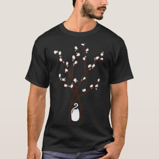 tree cat willow buds flowers tree  T-Shirt