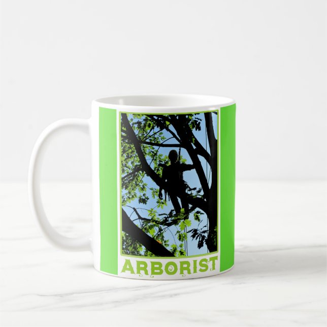 Tree Climber Silhouette: Arborist Coffee Mug (Left)