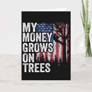 Tree Climbing American Flag Arborist My Money Grow Card