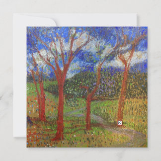 Tree colourful flat card