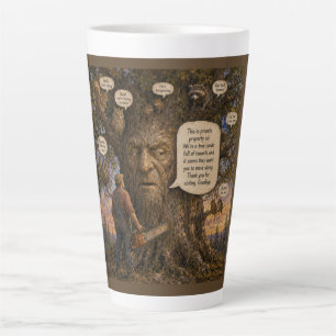 Tree Condo Tenants Cartoon – Nature Speaks Up! Latte Mug