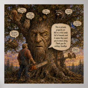 Tree Condo Tenants Cartoon – Nature Speaks Up! Poster