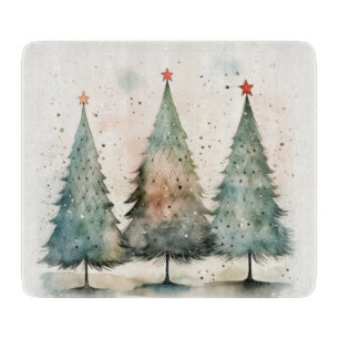Tree Cutting Board, Winter Cutting Board, Glass Cutting Board