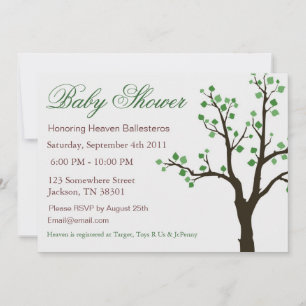 Tree Design Baby Shower Invitations
