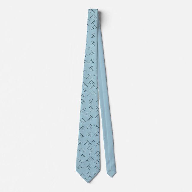 Tree diagram tie - blue and black (Front)
