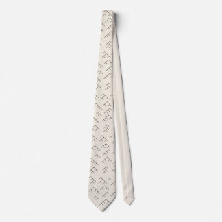 Tree diagram tie - cream and black