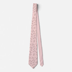 Tree diagram tie - pink and black