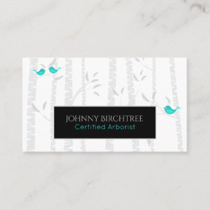 *~* Tree Doctor Birch Trees Arborist Blue Birds Business Card