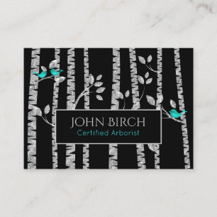 *~* Tree Doctor Birch Trees Arborist  Blue Birds Business Card