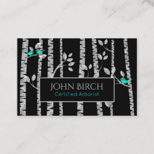 *~* Tree Doctor Birch Trees Blue Birds Arborist Business Card