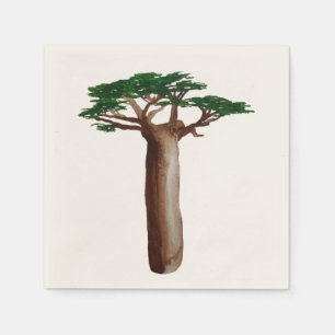 Tree Drawing Cocktail Paper Napkins