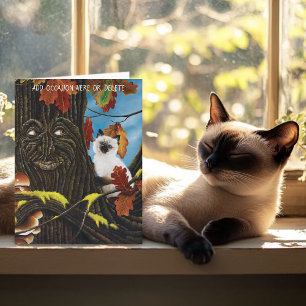 Tree Ent Cat Autumn Fantasy Card