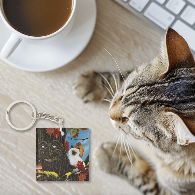 Tree Ent Cat Autumn Fantasy Keychain (Creator Uploaded)