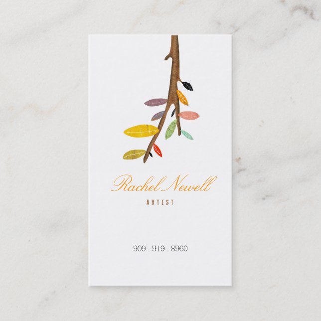TREE FACEBOOK AND ETSY HANDMADE LOGO BUSINESS CARD (Front)