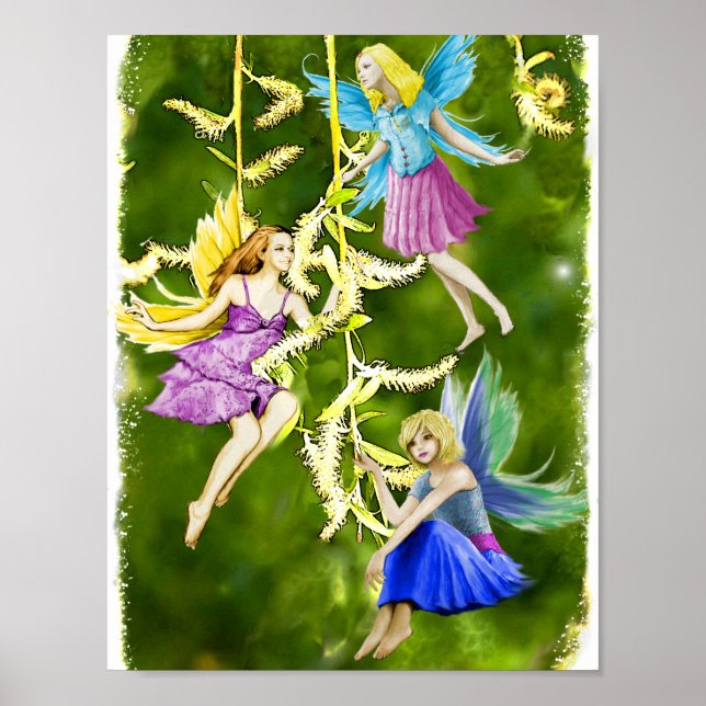 Tree Fairies on the Weeping Willow Poster (Front)