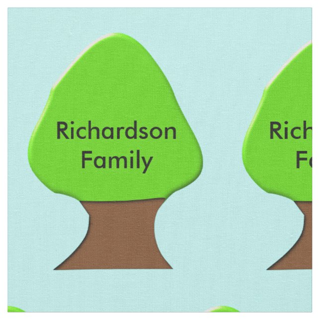 Tree Family Crest Personalized Patterned Fabric (Close Up)