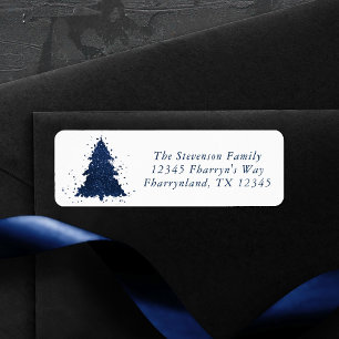 Tree Flair Holiday Classic Navy Blue Address