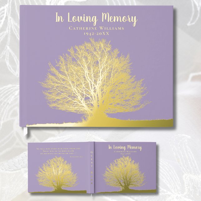 Tree Foil Funeral Guest Book In Loving Memory  (Creator Uploaded)