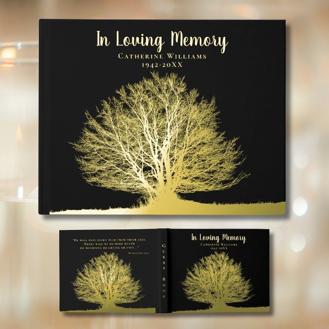 Tree Foil Funeral Livre D'Invité En Mémoire Amoure (Créateur téléchargé)