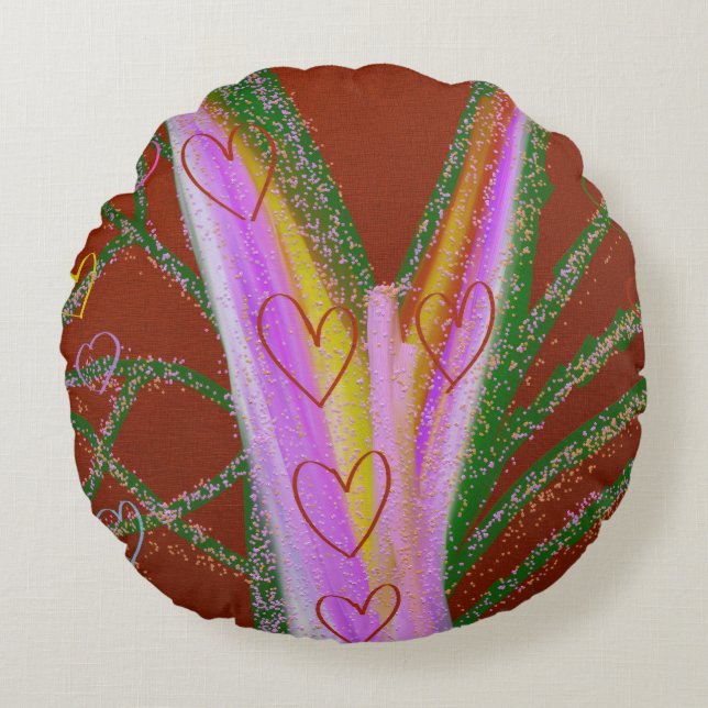 Tree for Sweethearts Round Pillow (Front)