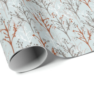 Tree Forest Blue Pattern Wrapping Paper