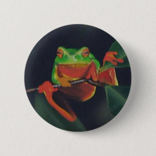 Tree Frog 2 Inch Round Button