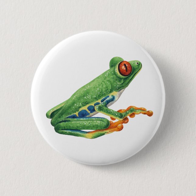 Tree frog 2 inch round button (Front)