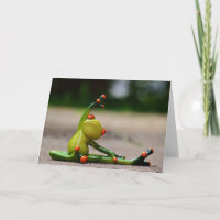 Tree Frog doing Yoga Funny Card
