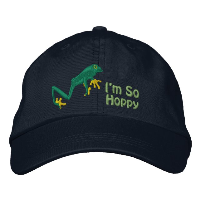 Tree Frog Embroidered Baseball Hat (Front)